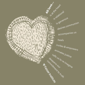 Allmade® Unisex Tri-Blend Long Sleeve Tan Heart Tee Design