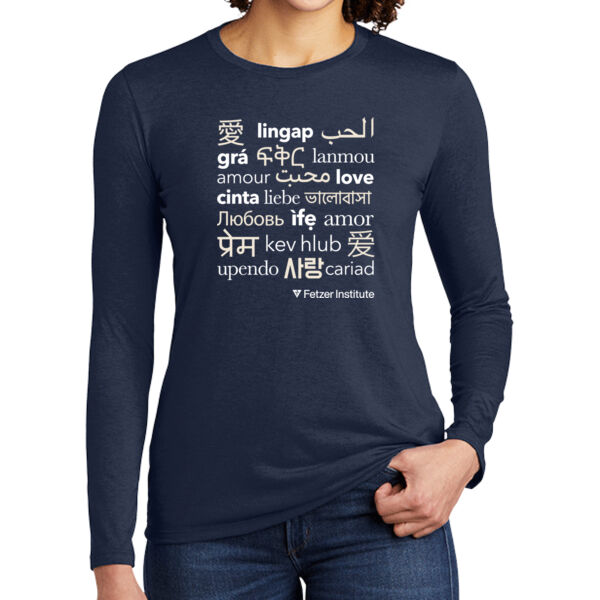 Allmade® Women’s Tri-Blend Long Sleeve Love Translated Tee Thumbnail