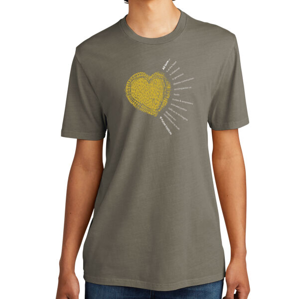 Allmade® Unisex Mineral Dye Organic Cotton Gold Heart Tee Thumbnail