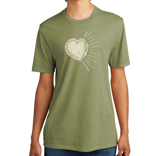 Allmade® Unisex Mineral Dye Organic Cotton Tan Heart Tee Thumbnail